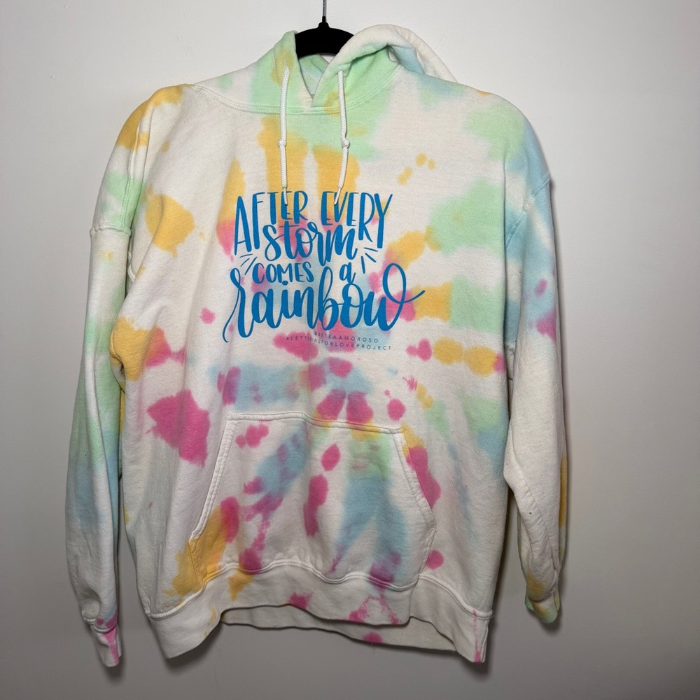 Gildan Tie Dye Sweatshirt After Every Storm Comes A Rainbow Size L